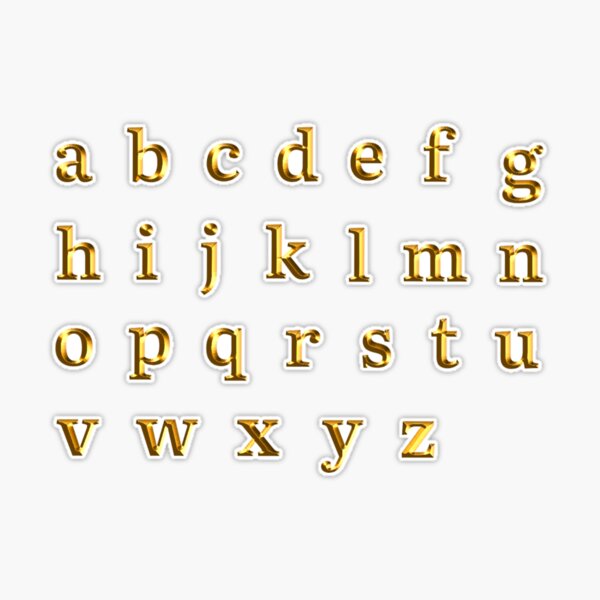 Metallic Gold Lowercase Letter Sticker | Mini Alphabet A-Z Stickers | Small  Initial Stickers | Resin Art | Nail Decoration