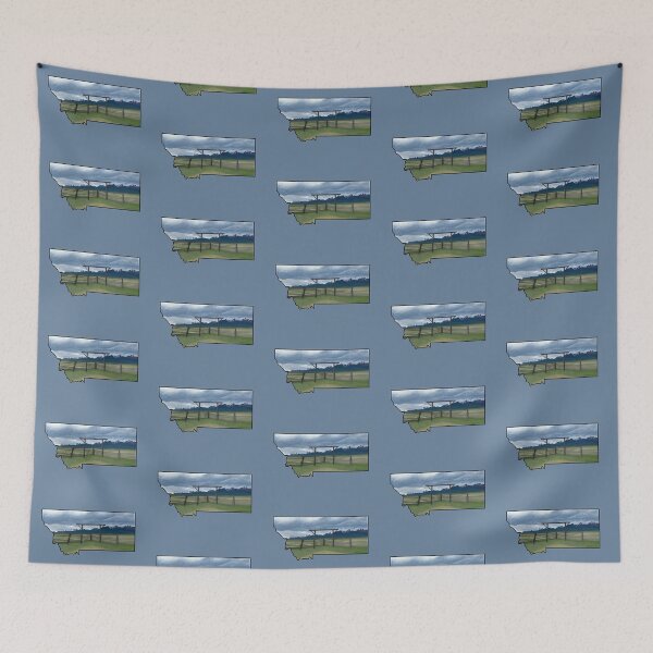 Item preview, Montana Silhouette - Mountain Storm Over The Old Corral designed and sold by EcoElsa.