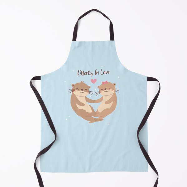 Item preview, Otterly In Love Pun, Cute Otter Couple Holding Paws designed and sold by rustydoodle.