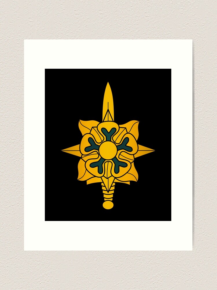 US ARMY MILITARY INTELLIGENCE CORPS BRANCH INSIGNIA Art Print for Sale by  enigmaticone