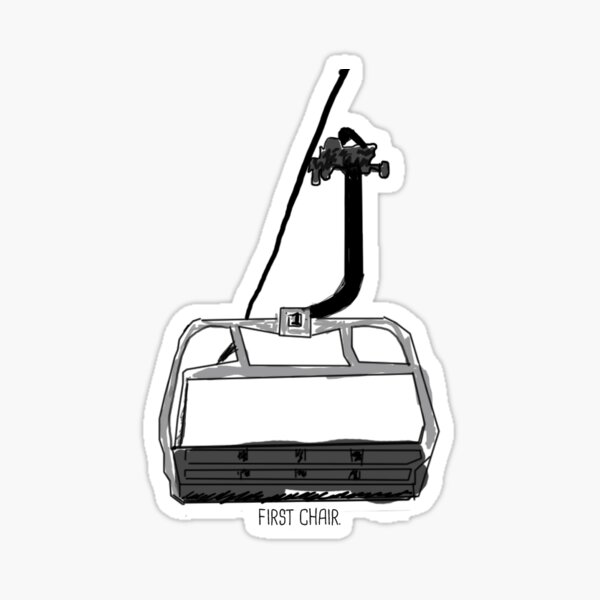 Item preview, First Chair Ski and Snowboard Sticker designed and sold by sarahpump.