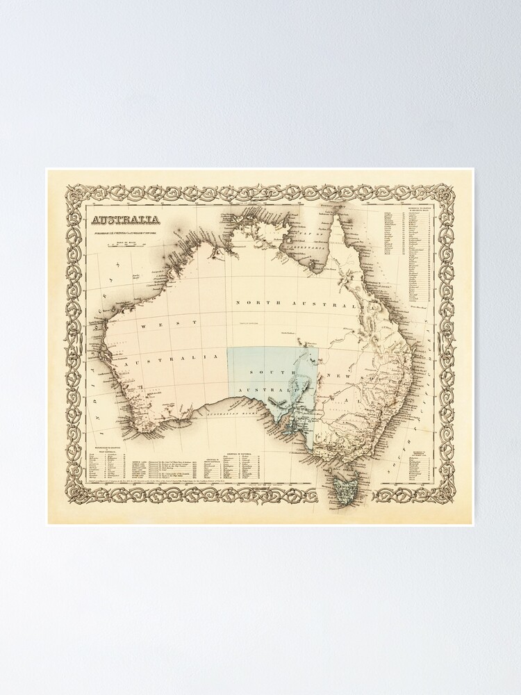 Map Of Mysterious Australia C. 1850" Poster By Daniel-Hagerman | Redbubble