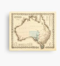 MAP of MYSTERIOUS AUSTRALIA c. 1850 Canvas Print