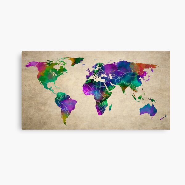 MAP of the WORLD ANTIQUE Canvas Print