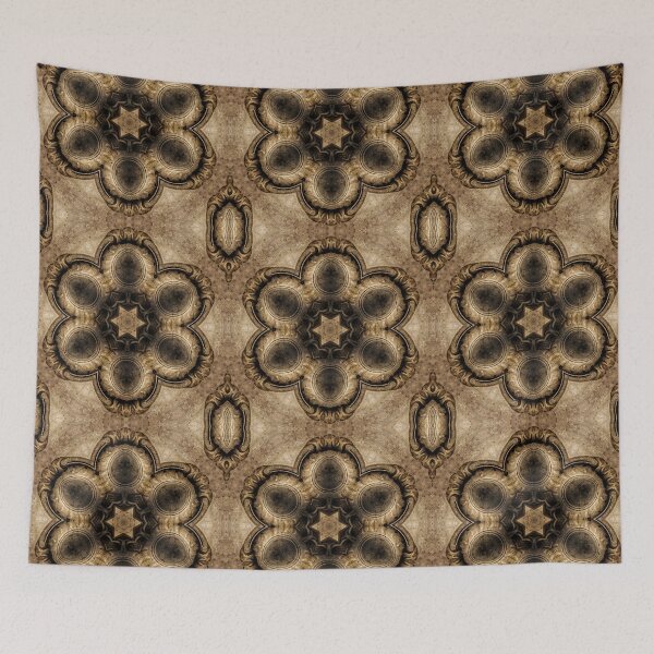 Artikelvorschau, Kaleidoscope Star Flower III - Oriental Floral Earth Tones Mandala entworfen und verkauft von gphotobox.