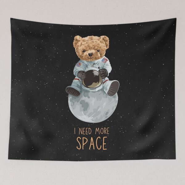 Item preview, I Need More Space Astronaut Moon Teddy Bear designed and sold by OlympusMons.