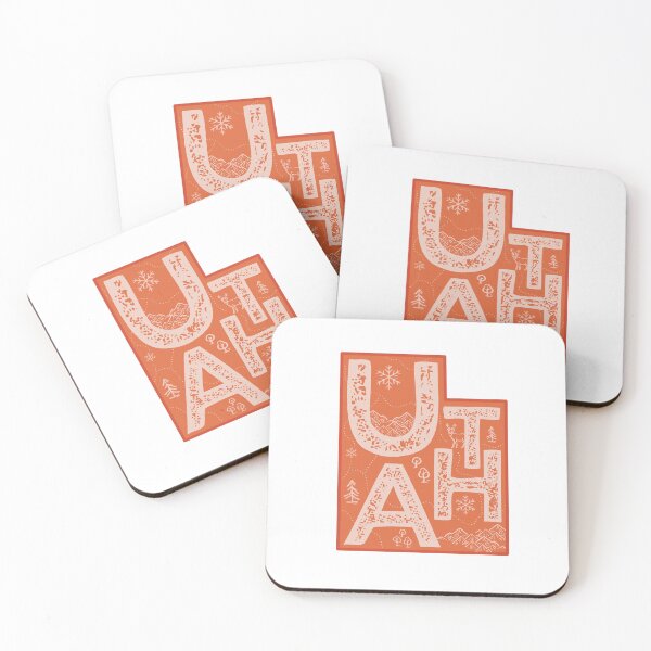 Item preview, Utah Map Typography Red designed and sold by HelloGentry.