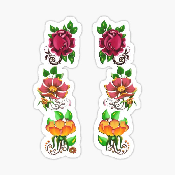D1G1TAL-M00DZ ~ FLORAL ~ Folkart MBUzmnXnzj by tasmanianartist Sticker