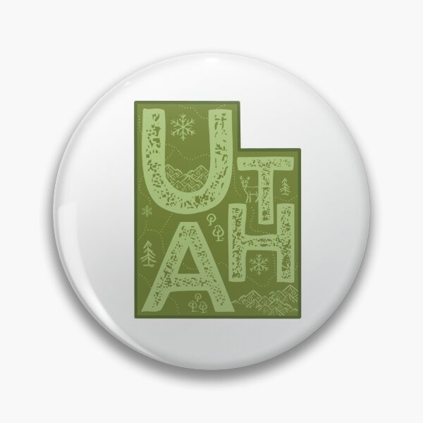 Item preview, Utah Map Typography Green designed and sold by HelloGentry.