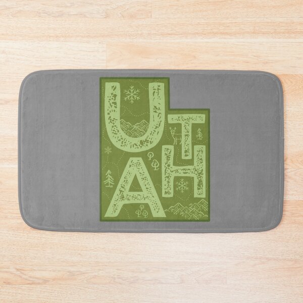 Item preview, Utah Map Typography Green designed and sold by HelloGentry.