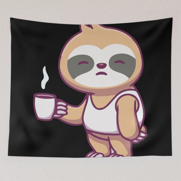 Item preview, Funny Sloth with Coffee cup designed and sold by Cutefy.