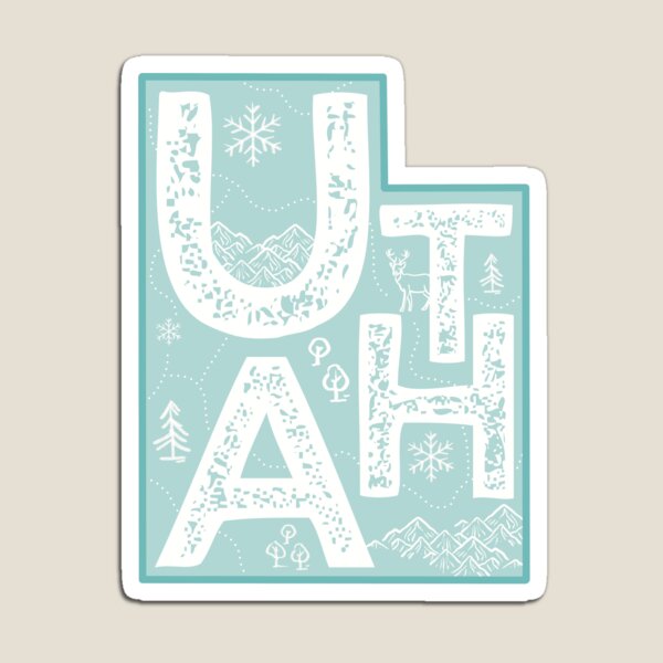 Item preview, Utah Map Typography Blue designed and sold by HelloGentry.
