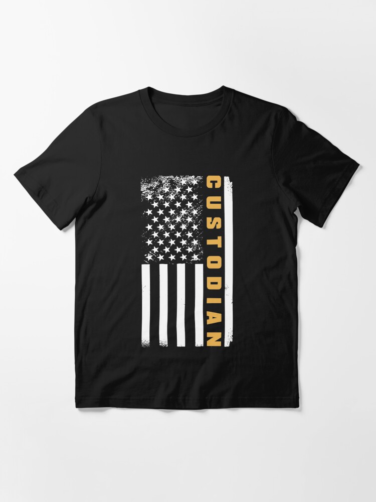 Discover Custodian American Flag 4th Of July Gift Custodians Janitor T-Shirt Essential T-Shirt