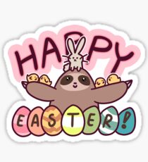 Happy Easter Sloth Sticker