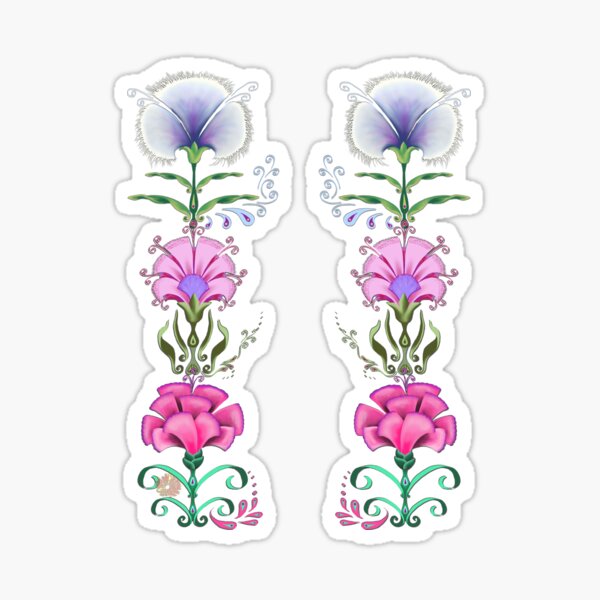 D1G1TAL-M00DZ ~ FLORAL ~ Folkart MBD9HCdm4V by tasmanianartist Sticker