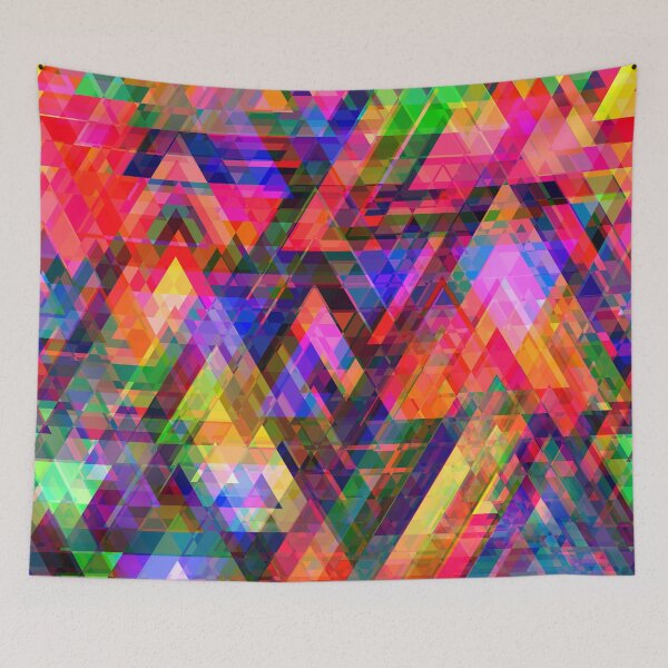 Item preview, Kaleidoscope of Psychedelic Triangles and Polygons Pattern designed and sold by GeekHeadDesigns.
