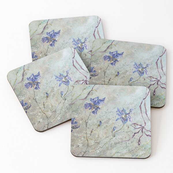 Item preview, Vintage irises with ribbon original painting designed and sold by BeeTartprints.