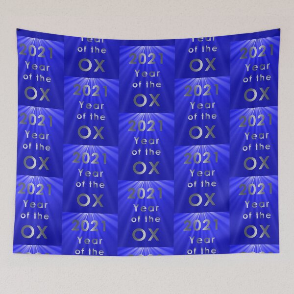Item preview, 2021 Year of the Ox - Metal on Blue Beams - Text Only designed and sold by KLP-Magick.