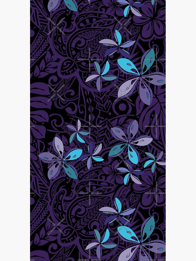 Hawaiian Purple Tiare Tribal Jungle Print by sunnthreads