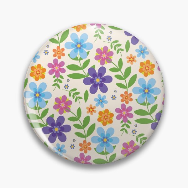Item preview, Elegant Retro Cartoon Style Flowery Pattern designed and sold by GeekHeadDesigns.