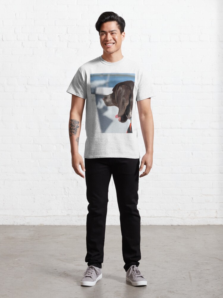 Thumbnail 3 of 7, Classic T-Shirt, Yawning Puppy Looks Surprised designed and sold by BaileyBirdDog.