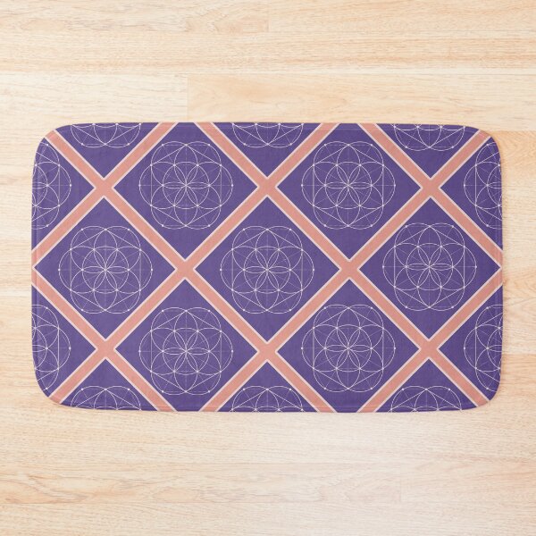 Item preview, Seed of Life on Peach Diagonal Plaid (Purple) designed and sold by squishyrainbow.