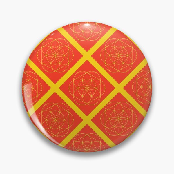 Item preview, Seed of LIfe in Yellow Diagonal Plaid Pattern (Red) designed and sold by squishyrainbow.