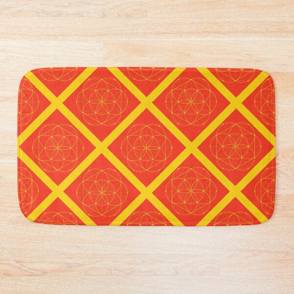 Item preview, Seed of LIfe in Yellow Diagonal Plaid Pattern (Red) designed and sold by squishyrainbow.