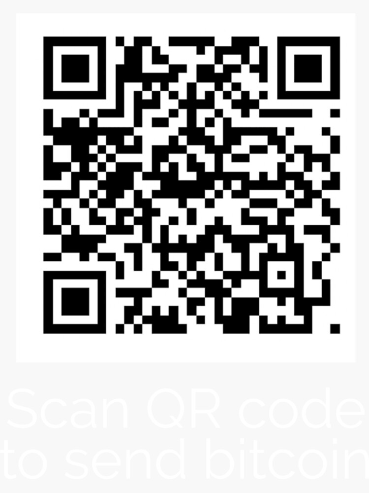 "Scan QR code to send bitcoin with QR code " Sticker for Sale by