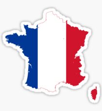 Flag Map of France Sticker