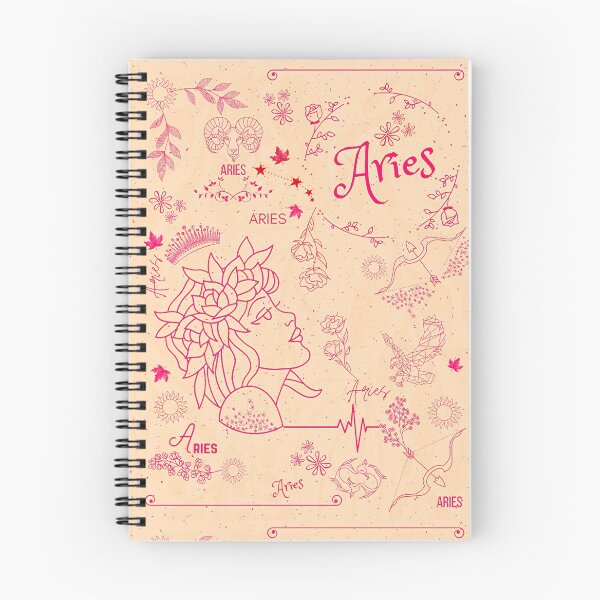 Item preview, Vintage Pink Aries Zodiac Art - Horoscope Design designed and sold by NihaCollection.