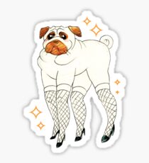 Pug With Lady Legs Sticker