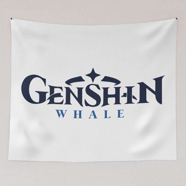 Item preview, Genshin impact whale logo typography designed and sold by Morcawork.