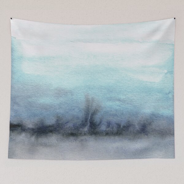 Item preview, Blue watercolour abstract landscape designed and sold by Anne-Marie Bloor.