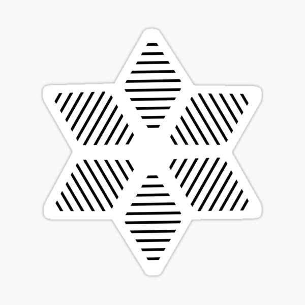 Geometric Lines Diamond Shape Tribal Ethnic Pattern Simple Simplistic Minimal Black and White Sticker