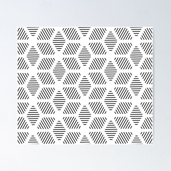 Item preview, Geometric Lines Diamond Shape Tribal Ethnic Pattern Simple Simplistic Minimal Black and White designed and sold by AEJdesign.