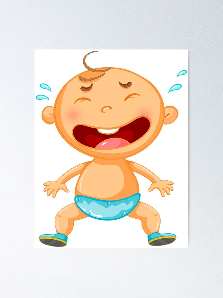 Poster Bebe Garcon Qui Pleure Dessin Couleurs Par Thimoteedesign Redbubble