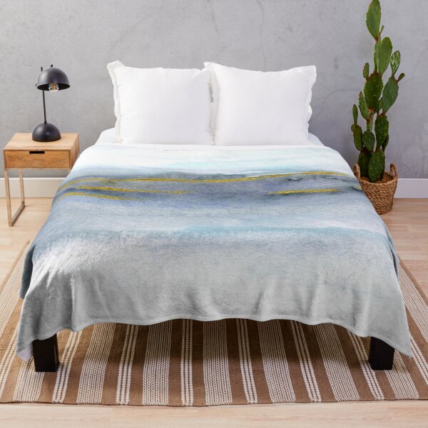 Item preview, Blue and gold watercolour abstract landscape designed and sold by Anne-Marie Bloor.