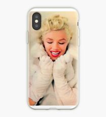 Vinilo o funda para iPhone Marilyn Monroe White Xmas case