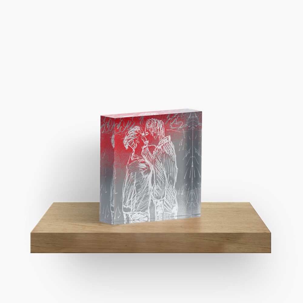 Kiss in the Rain (Match Point) Acrylic Block
