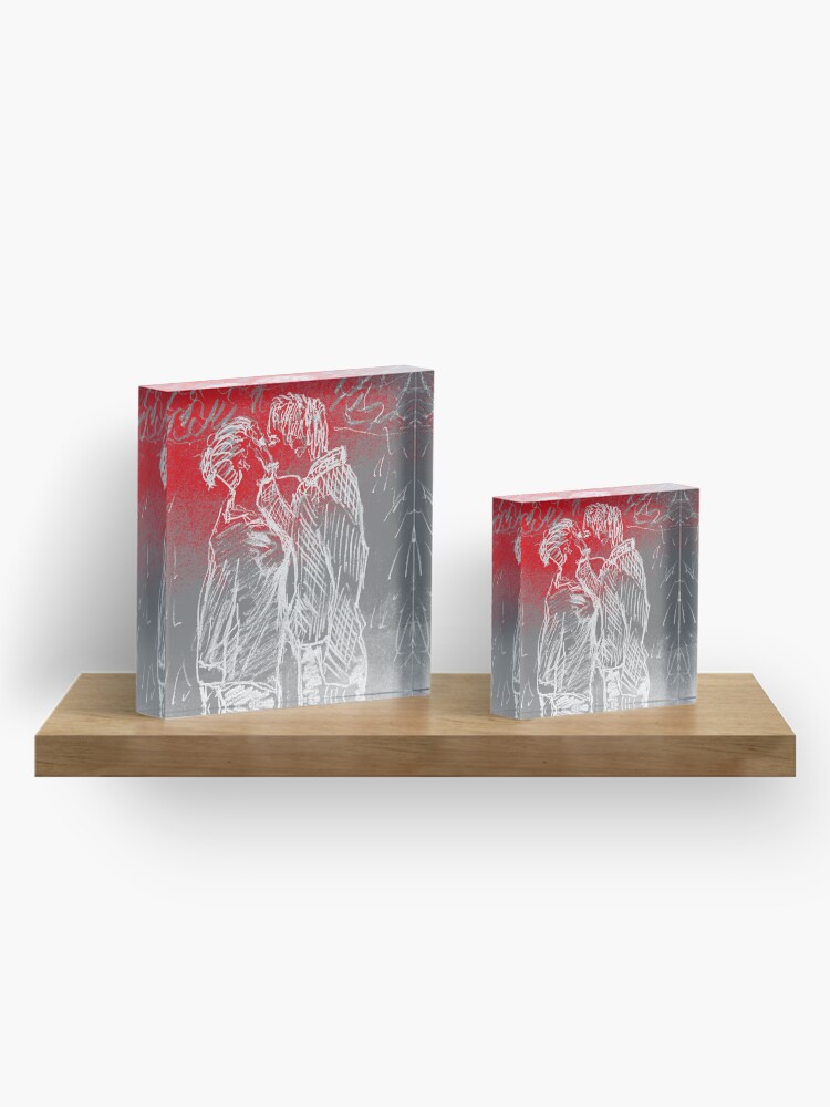 Alternate view of Kiss in the Rain (Match Point) Acrylic Block
