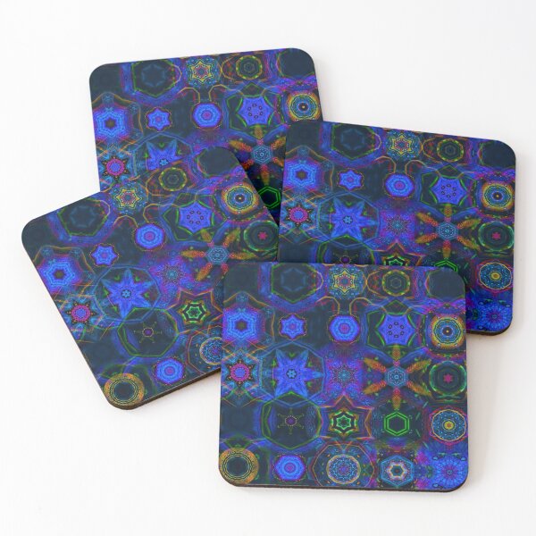 Item preview, patchwork mandala art in blue designed and sold by haroulita.