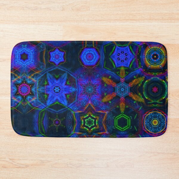 Item preview, patchwork mandala art in blue designed and sold by haroulita.