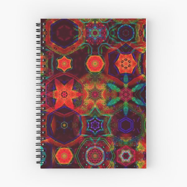 Item preview, patchwork mandala art in orange blue designed and sold by haroulita.