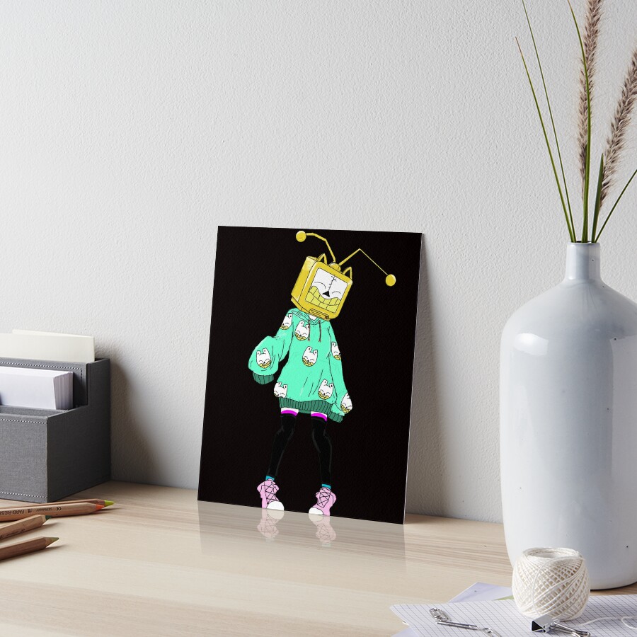 "Tv Head girl" Art Board Print for Sale by rustycatart | Redbubble