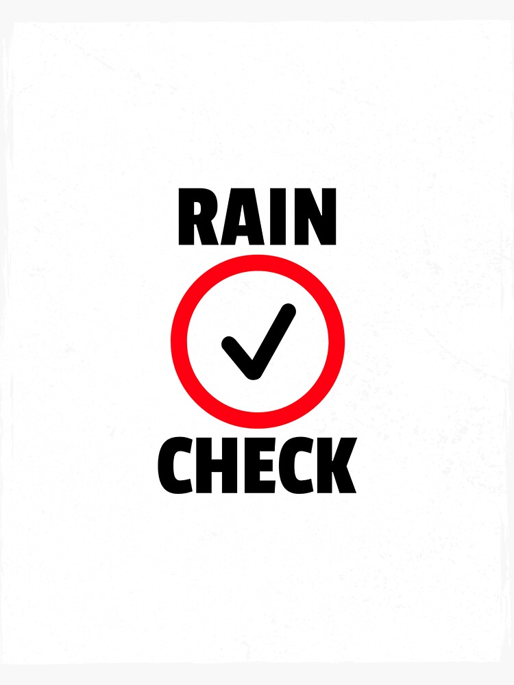 "Rain Check Idiomatic Expression " Sticker by Idiomatics Redbubble