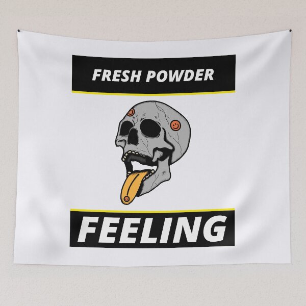 Item preview, Fresh Powder Feeling Happy Skull: Powder Freeride Skiing and Snowboarding designed and sold by JJWilsonTees.