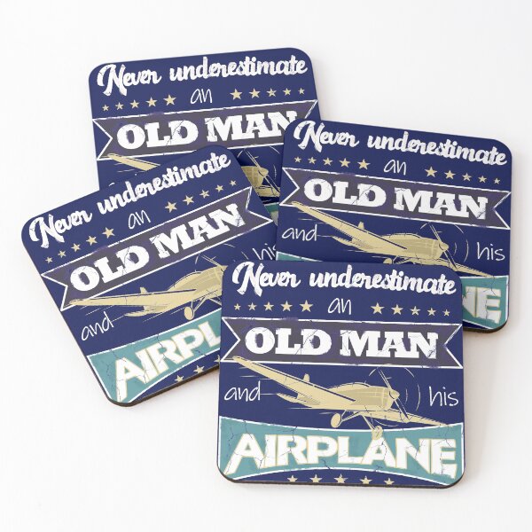 Item preview, Never underestimate an old man - vintage cracks - gift pilots designed and sold by FouDeeziner.