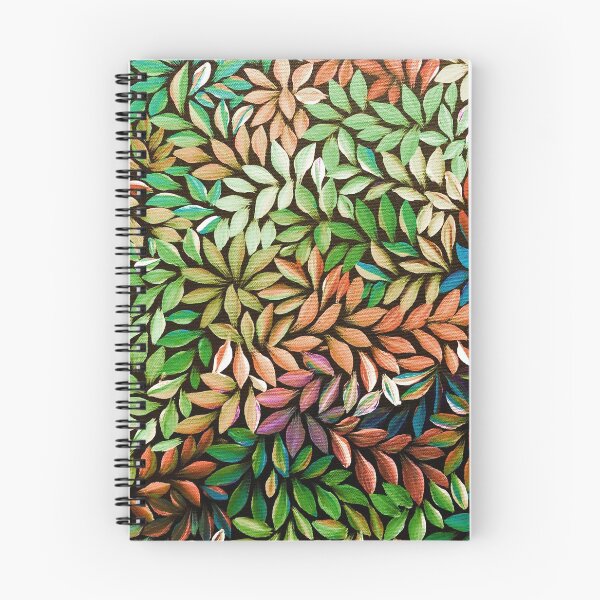Item preview, Australian Aboriginal Art Medical Leaves Green & Orange Emu Feathers Aboriginal Art  designed and sold by GhostGumDesigns.