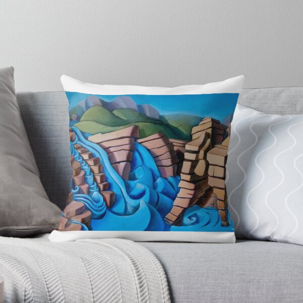 Athabasca Falls Throw Pillow